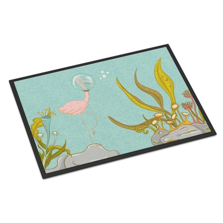 Carolines Treasures Flamingo Underwater No. 2 Indoor or Outdoor Mat - 18 x 27 in. BB8557MAT